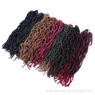 Hot sell 12inch Faux Locs Crochet Hair Goddess Locs Dreadlocks Extension  21 Strands Curly Faux Braid locs hair